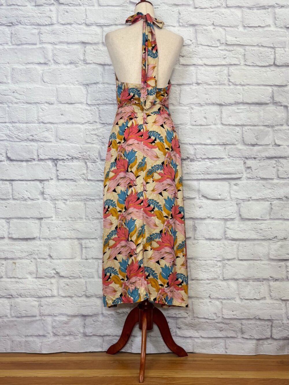 Reiss Electra Floral Leaf Print Halter Dress - Picture 2 of 6